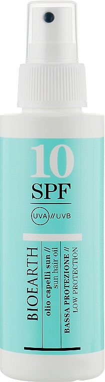 Przeciwsłoneczny olejek do włosów SPF 10 - Bioearth Sun Oil Solar Hair SPF 10