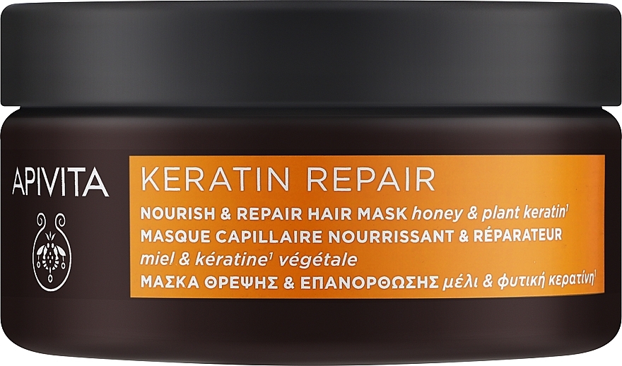 Odżywcza i rewitalizująca maska z miodem i keratyną roślinną - Apivita Keratin Repair Nourish & Repair Hair Mask with Honey & Plant Keratin — Zdjęcie N1