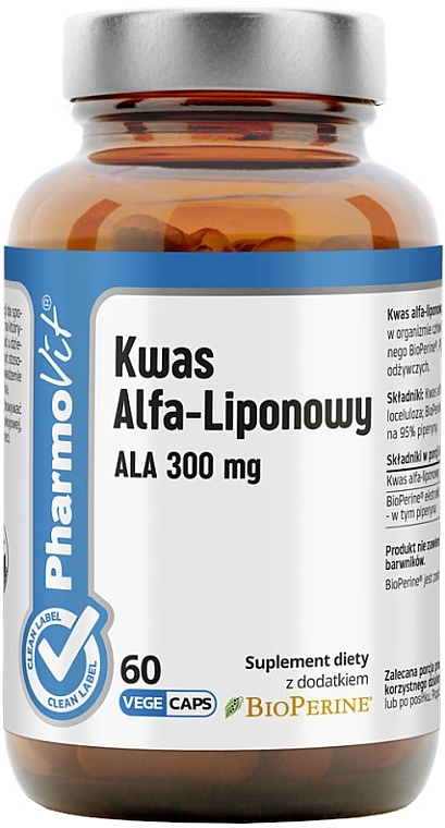 Suplement diety Kwas alfa-liponowy - Pharmovit Alpha Lipoic Acid — Zdjęcie N1