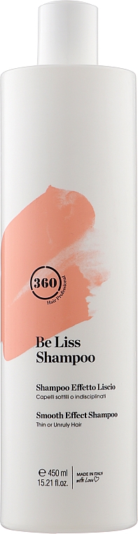 Szampon wygładzający do włosów cienkich i niesfornych - 360 Be Liss Shampoo — Zdjęcie N1