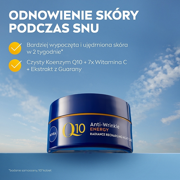 Przeciwzmarszczkowy krem na noc - NIVEA Q10 Energy Recharging Night Cream — Zdjęcie N3