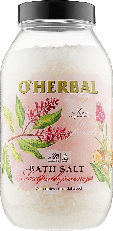 Sól do kąpieli o zapachu drzewa sandałowego - O'Herbal Aroma Inspiration Bath Salt — Zdjęcie N1
