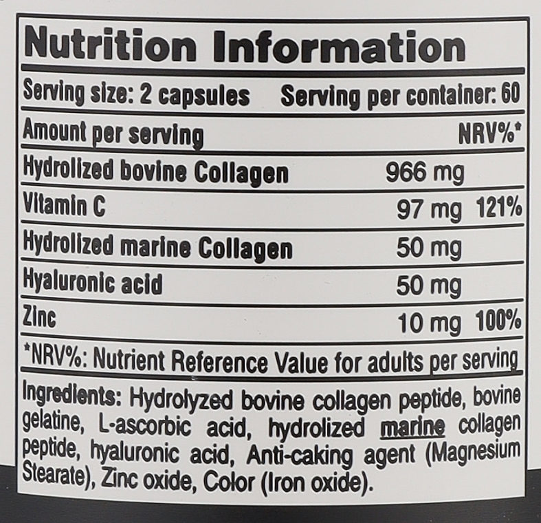 Kolagen z kwasem hialuronowym, witaminą C i cynkiem, kapsułki - Pure Gold CollaGold Beef & Fish Collagen — Zdjęcie N3