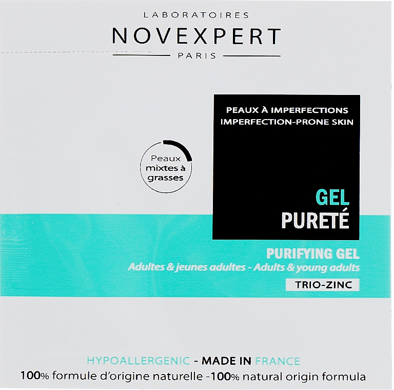 Żel na przebarwienia skóry z cynkiem - Novexpert Trio-Zinc Purifying Gel (próbka) — Zdjęcie N1