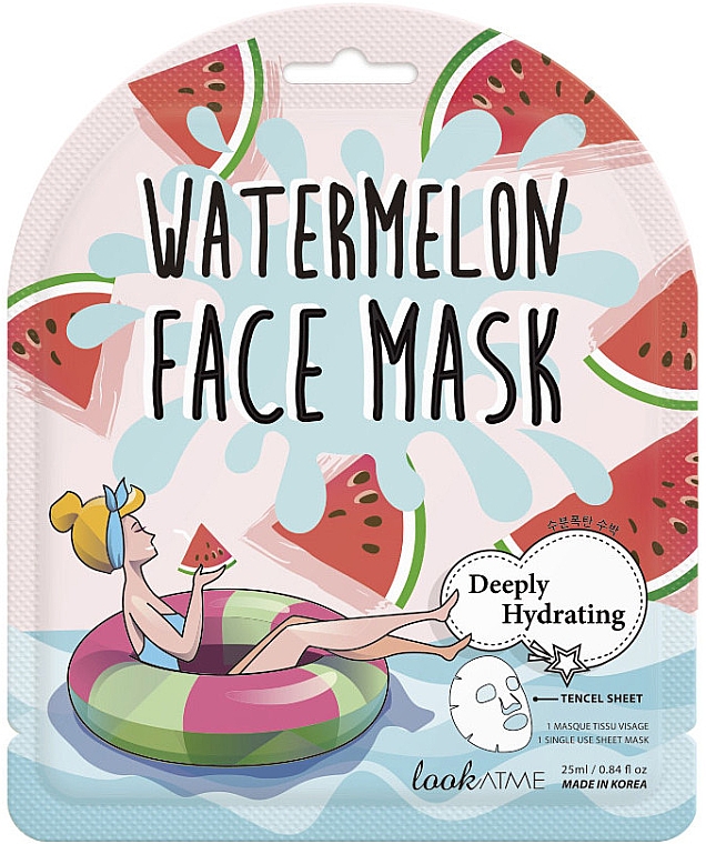 Maska w płachcie do twarzy z ekstraktem z arbuza - Look At Me Watermelon Face Mask — Zdjęcie N1