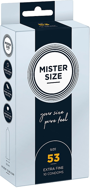 Prezerwatywy lateksowe, rozm. 53, 10 szt. - Mister Size Extra Fine Condoms — Zdjęcie N1