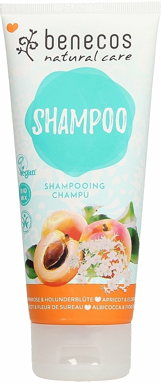 Szampon do włosów Morela i czarny bez - Benecos Natural Care Apricot & Elderflower Shampoo — Zdjęcie N1