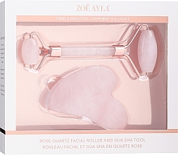 Kup Rolkowy masażer do twarzy - Zoe Ayla Rose Quartz Roller & Gua Sha