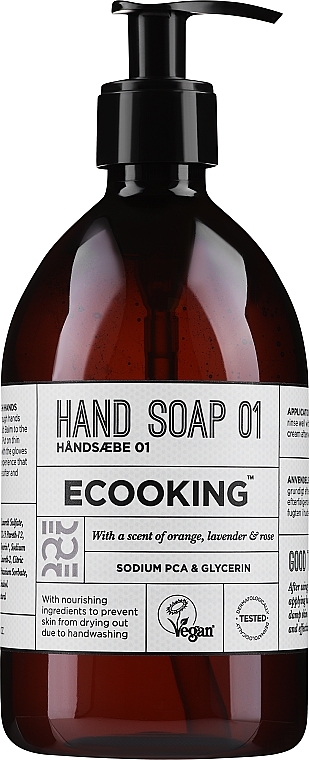 Mydło do rąk Pomarańcza, lawenda i róża - Ecooking Hand Soap 01 — Zdjęcie N1