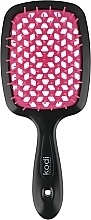 Szczotka do włosów, czarna z różowymi zębami - Kodi Professional Soft Touch Hairbrush — Zdjęcie N1