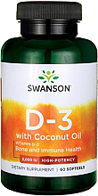 Suplement diety Witamina D-3 z olejem kokosowym - Swanson Vitamin D-3 with Coconut Oil — Zdjęcie N1