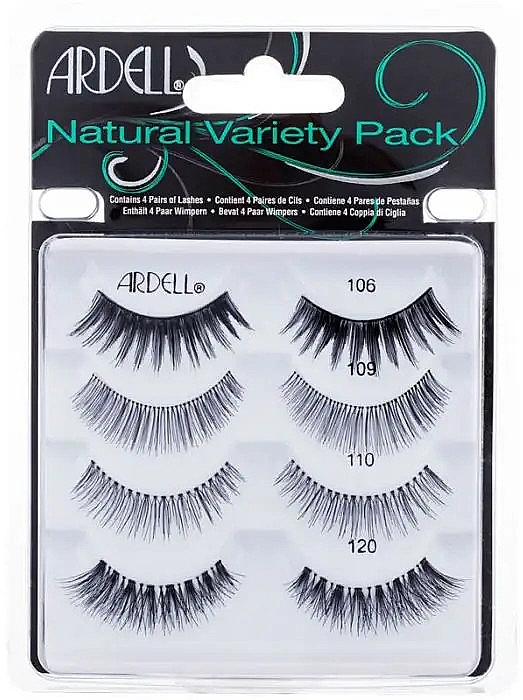 Zestaw sztucznych rzęs - Ardell Natural Variety Pack Black 106, 109, 110, 120 — Zdjęcie N1