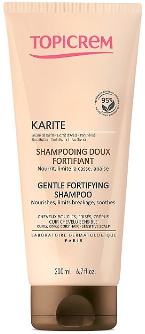 Łagodny szampon wzmacniający z masłem shea - Topicrem Karite Gentle Fortifying Shampoo — Zdjęcie N1
