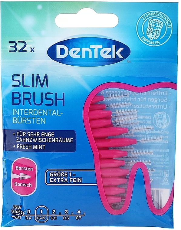 Szczoteczki międzyzębowe, 0,45 mm, 32 szt. - DenTek Slim Brush  — Zdjęcie N1