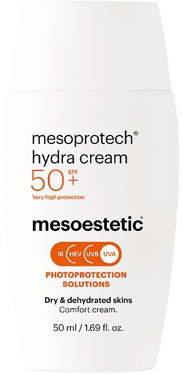 Nawilżający krem ​​​​przeciwsłoneczny do twarzy SPF 50+ - Mesoestetic Mesoprotech Hydra Cream SPF 50+ — Zdjęcie N1