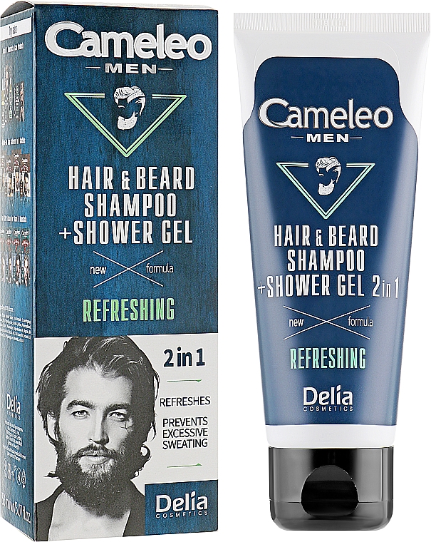 Odświeżający szampon i żel pod prysznic 2 w 1 - Delia Cameleo Men