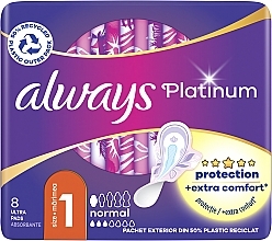 Podpaski ze skrzydełkami, 8 szt. - Always Platinum Ultra Normal Plus — Zdjęcie N1