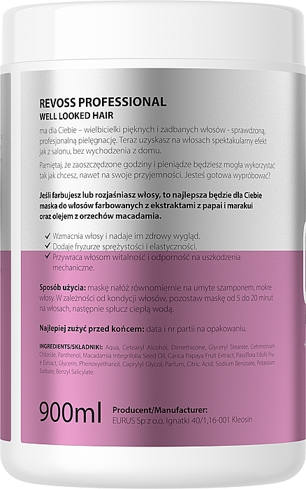 Maska do włosów farbowanych - Revoss Professional Color Hair Mask — Zdjęcie N2