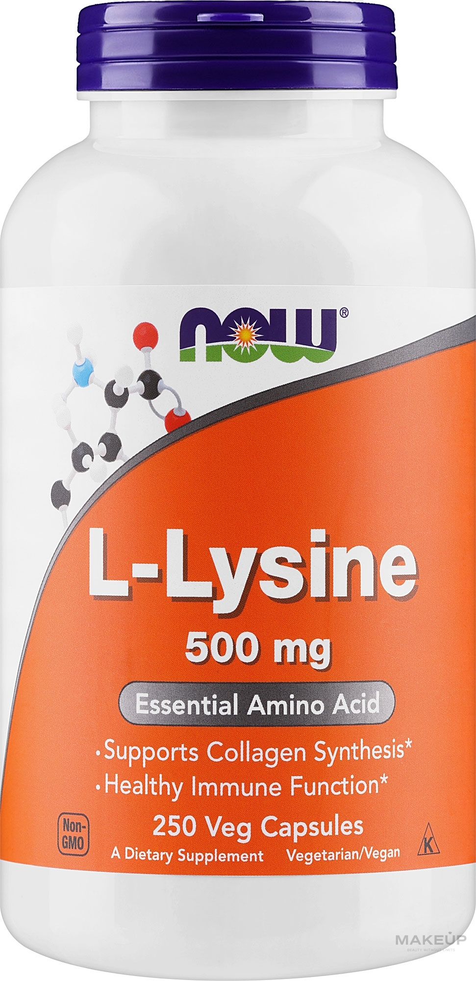 L-lizyna w kapsułkach - Now Foods L-Lysine Capsules — Zdjęcie 250 szt.