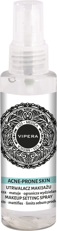 Matujący utrwalacz makijażu do cery mieszanej, tłustej i problematycznej - Vipera Cos-Medica Acne-Prone Skin Makeup Setting Spray