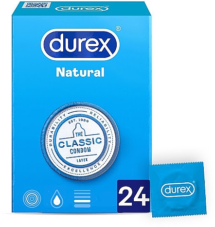 Prezerwatywy, 24 szt - Durex Natural Classic Condoms — Zdjęcie N1