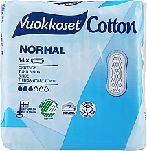 Podpaski bez skrzydełek, 14 szt. - Vuokkoset Cotton Normal Sensitive — Zdjęcie N1