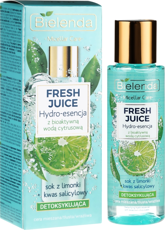 Detoksykująca hydroesencja do twarzy z bioaktywną wodą cytrusową - Bielenda Fresh Juice