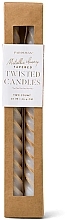 Kup Zestaw świec dekoracyjnych, biały - Paddywax Cypress & Fir Metallic Ivory Twisted Taper Candles