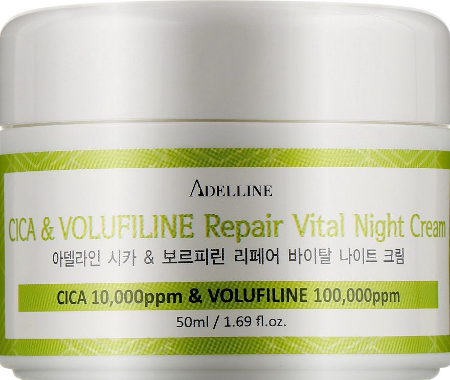 Krem do twarzy na noc z centellą - Adelline Cica Volufiline Repair Vital Night Cream — Zdjęcie N1