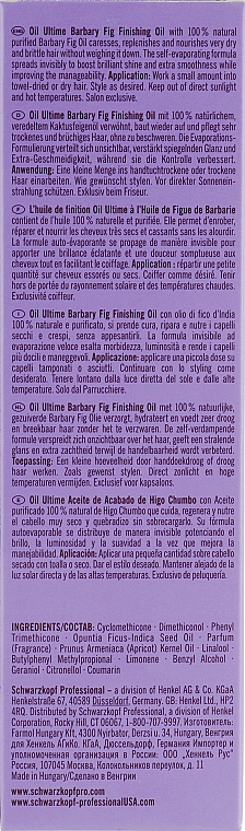 Olejek figowy do włosów suchych i łamliwych - Schwarzkopf Professional Oil Ultime Barbary Finishing Oil — Zdjęcie N3