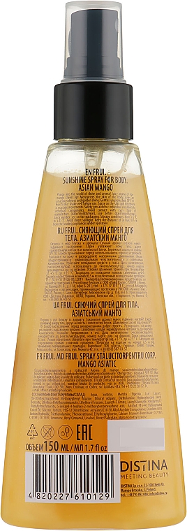 Nawilżający spray do ciała Mango - Frui Sunshine Spray For Body Asian Mango — Zdjęcie N2