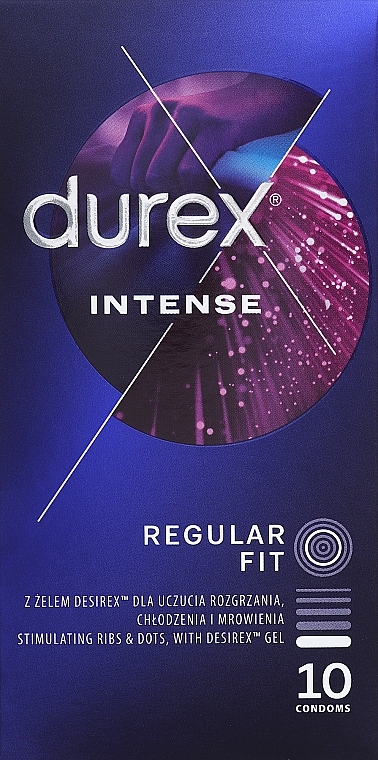 Prezerwatywy prążkowane, 10 szt. - Durex Intense Orgasmic — Zdjęcie N1
