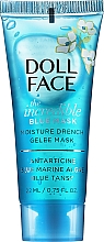 PREZENT! Żelowa maska nawilżająca do twarzy - Doll Face The Incredible Blue Mask (miniprodukt) — Zdjęcie N1