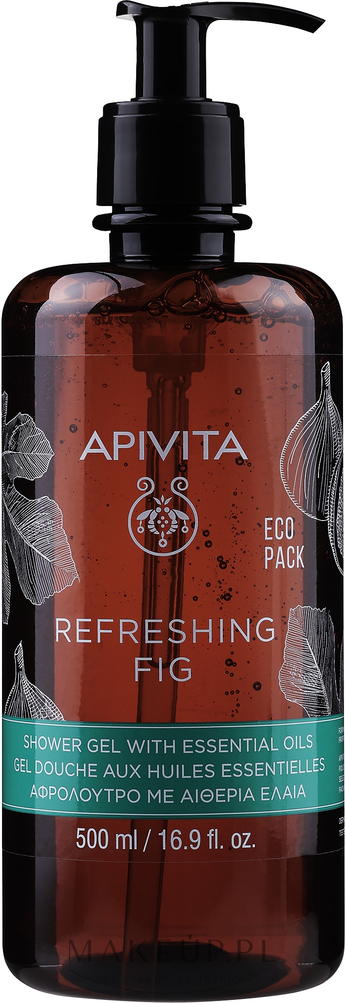 Żel pod prysznic z olejkami eterycznymi Figa - Apivita Refreshing Fig Shower Gel with Essential Oils — Zdjęcie 500 ml