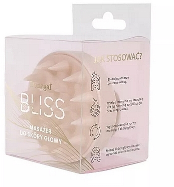 Masażer do skóry głowy, beżowy - Donegal Blissful Scalp Massager — Zdjęcie N2