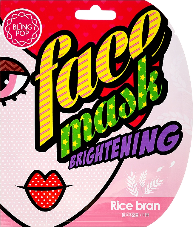 Rozświetlająca maska do twarzy z ekstraktem z otrębów ryżowych - Bling Pop Rice Bran Brightening Face Mask — Zdjęcie N1