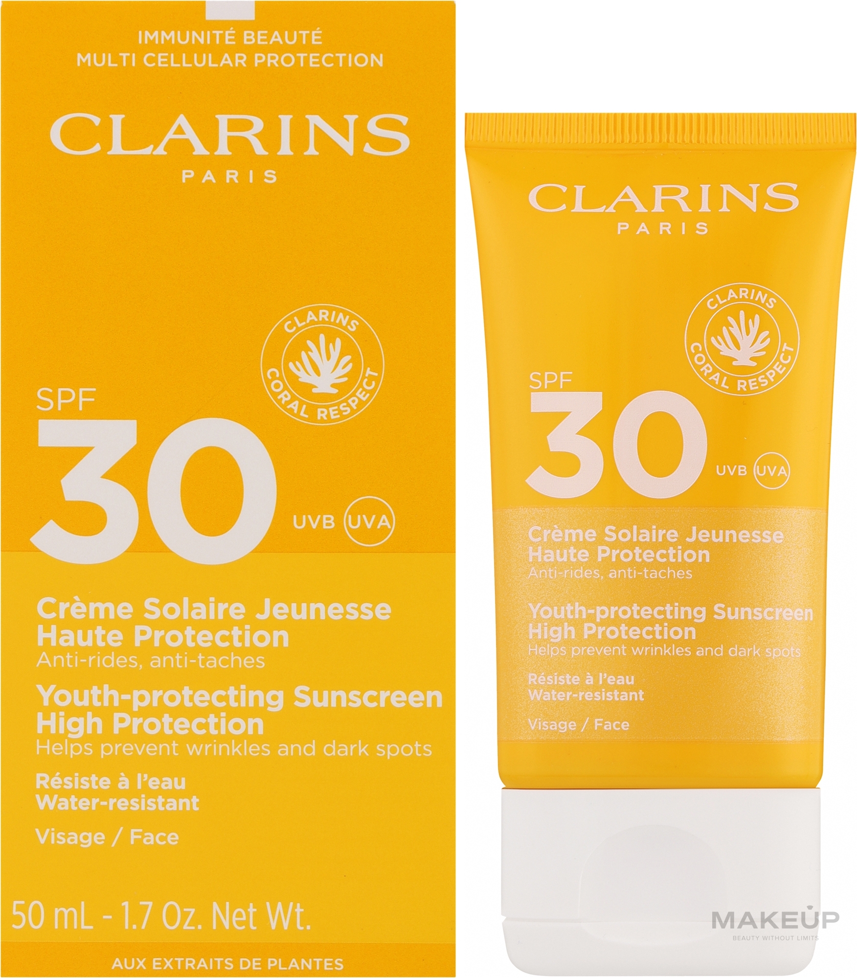 Przeciwzmarszczkowy krem przeciwsłoneczny - Clarins Youth-Protecting Sunscreen SPF 30 — Zdjęcie 50 ml