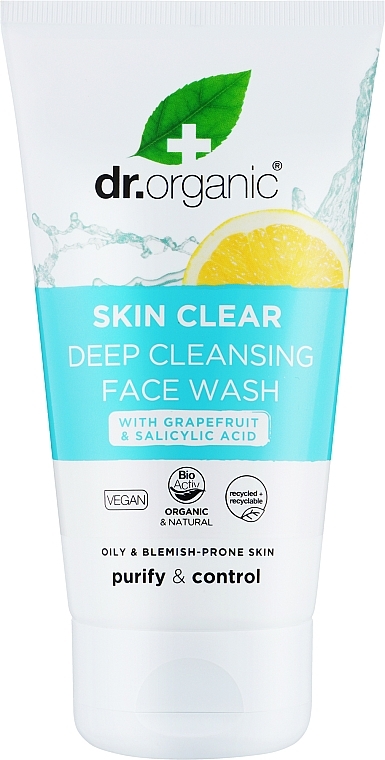 Głęboko oczyszczający żel myjący do twarzy 5w1 - Dr Organic Skin Clear 5in1 Deep Pore Cleansing Face Wash — Zdjęcie N2