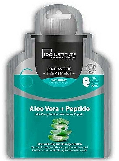 Maseczka do twarzy z aloesem i peptydami - IDC Institute Aloe Vera + Peptide Facial Mask — Zdjęcie N1