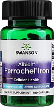 Suplement diety z żelazem Ferrochel, 18 mg - Swanson Albion Chelated Ferrochel Iron — Zdjęcie N1