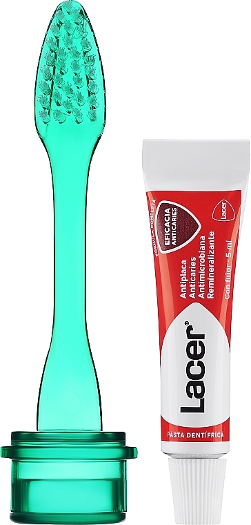 Zestaw - Lacer Travel Set (toothpaste/5ml + toothbrush /1pcs + bag/1pcs) — Zdjęcie N3