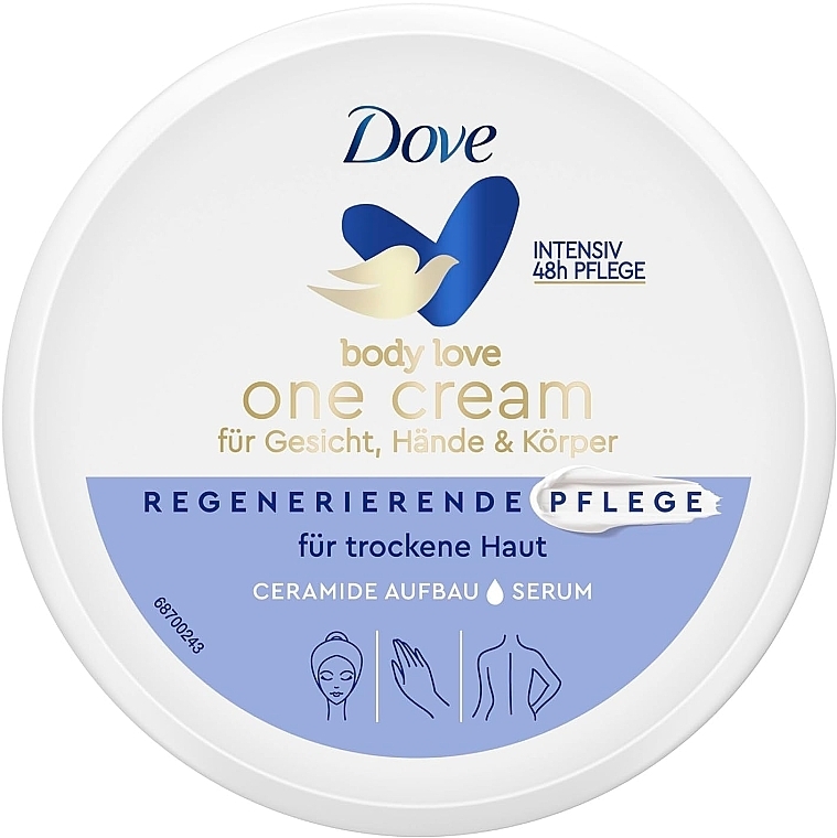 Krem do twarzy, rąk i ciała - Dove Body Love One Cream Regenerating Care — Zdjęcie N1