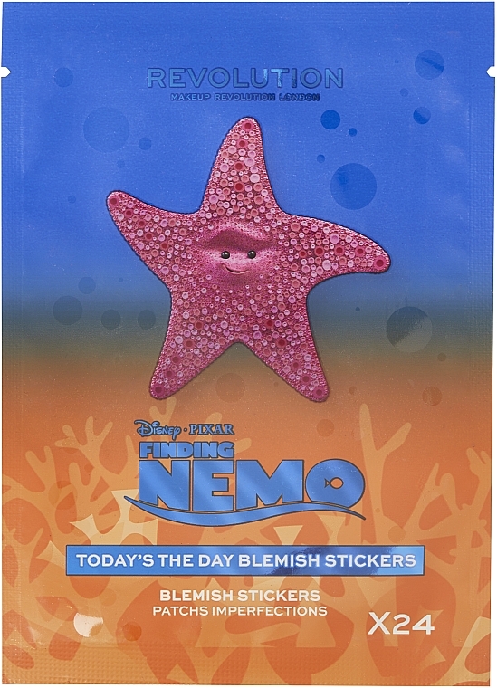 Zestaw naklejek do usuwania przebarwień na twarzy, 24 szt. - Makeup Revolution Disney & Pixar’s Finding Nemo Today's The Day Blemish Stickers — Zdjęcie N1