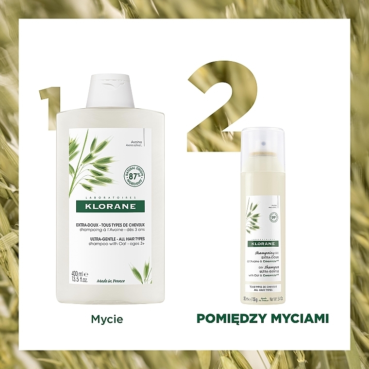 Suchy szampon z płatkami owsianymi i ceramidami - Klorane Dry Shampoo Ultra-Gentle With Oat&Ceramide  — Zdjęcie N5