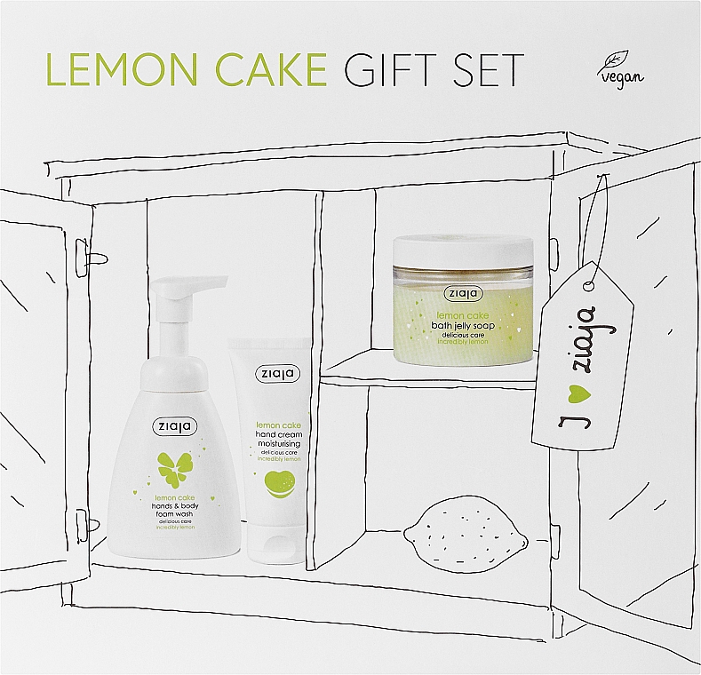 Zestaw prezentowy Ciasto Cytrynowe - Ziaja Lemon Cake Gift Set (b/foam/250ml + h/cr/50ml + w/jelly/260ml) — Zdjęcie N1