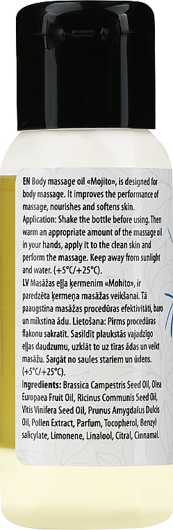 WYPRZEDAŻ Olejek do masażu ciała Mojito - Verana Body Massage Oil * — Zdjęcie N2