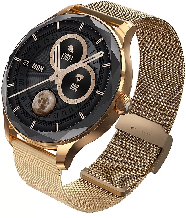 Inteligentny zegarek damski, złota stal - Garett Smartwatch Viva — Zdjęcie N1