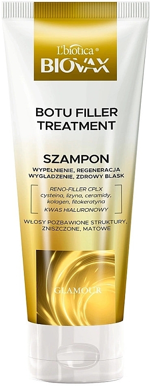 Wypełniający szampon wygładzający do włosów - L'biotica Biovax Glamour Botu Filler Treatment Shampoo — Zdjęcie N1