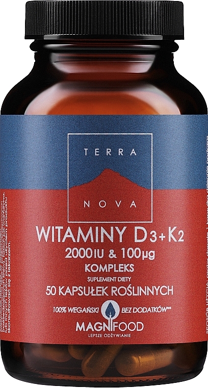 Suplement diety Witamina D3 + K2 - Terranova Vitamin D3+K2 2000 Complex — Zdjęcie N1
