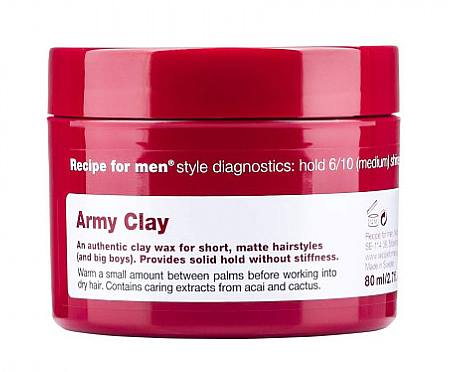 Matujący wosk glinkowy do stylizacji włosów dla mężczyzn - Recipe for Men Army Clay Wax — Zdjęcie N1